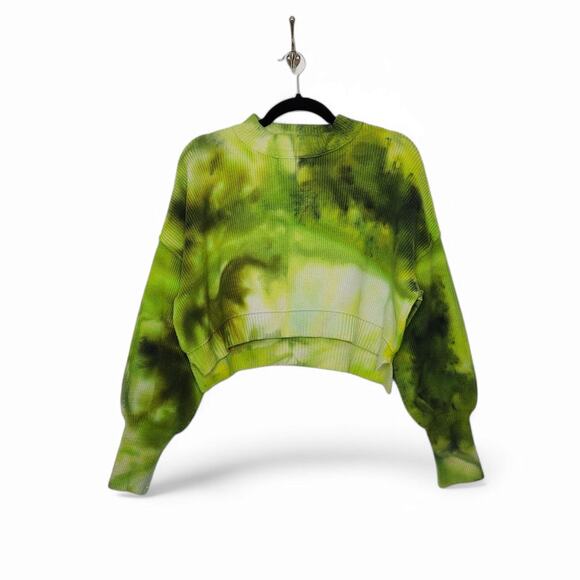 Free People Sweaters - Free People Cropped Sweater Ice Tie Dye XS Green Custom Top Shirt